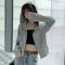 女士外套春秋装2021年新款宽松韩版潮设计感小众连帽短款长袖卫衣莎丞
