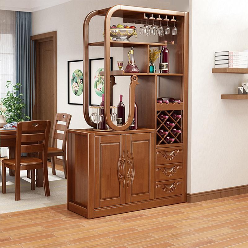 中式实木酒柜隔断柜入户玄关柜客厅进屏风柜鞋酒柜一体双面柜间