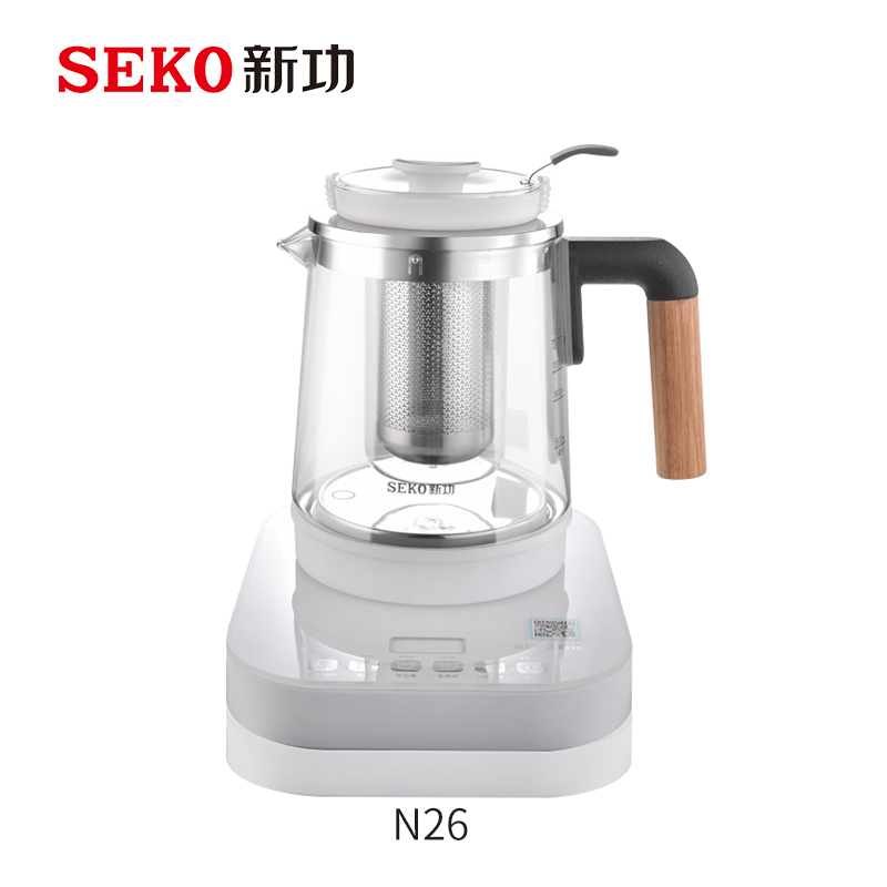 新功N26多功能燕窝银耳养生壶全玻璃花果茶煮茶器隔水炖盅家用烧水壶保温