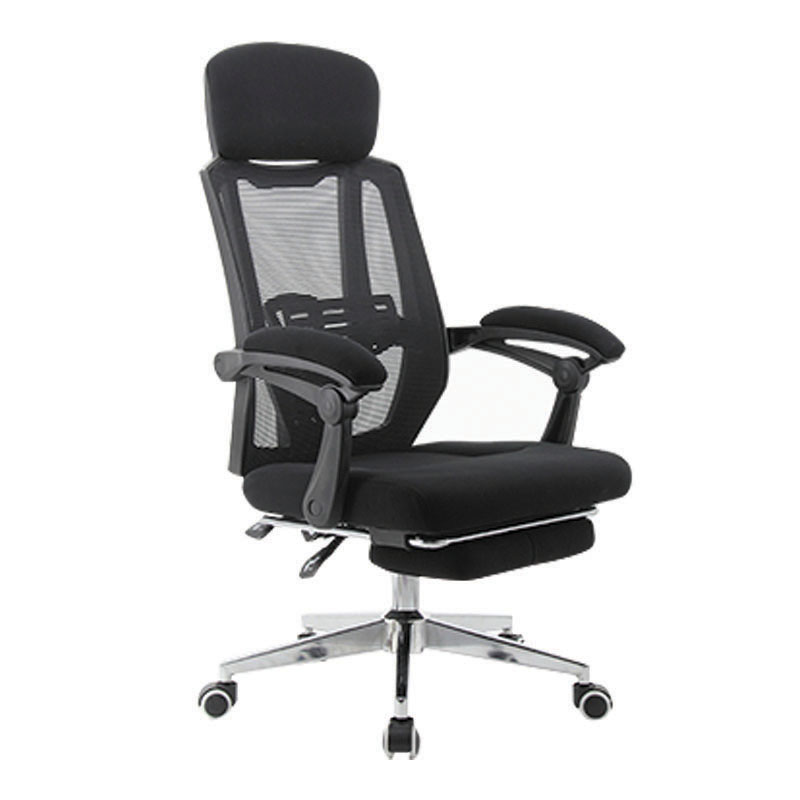 苏兴盛工作椅可躺人体工程学久坐舒适护腰黑框黑网-活动头枕高清大图