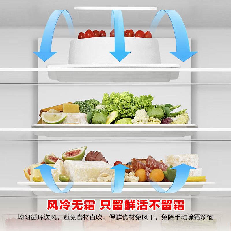 容声520升大容量十字双对开四开门电冰箱家用超薄一级节能效风冷无霜变频BCD-520WD12FP灰家电国家补贴高清大图