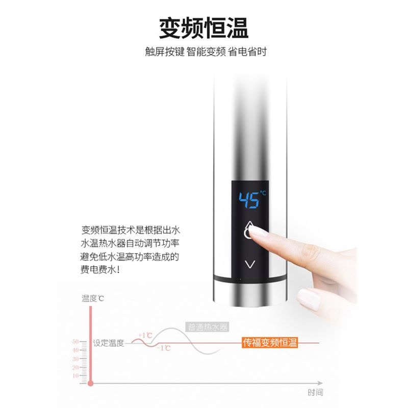 电热水龙头即热式快速加热小型厨房宝纳丽雅过自来水热水器淋浴_热水器银色5500W送漏保加淋浴配件_热水器洗澡图片