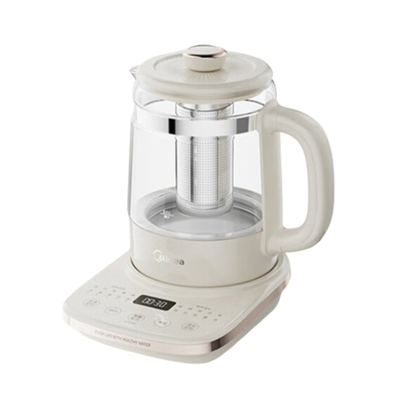 美的养生壶1.5L白色MK-YS15B215全玻璃一体壶身