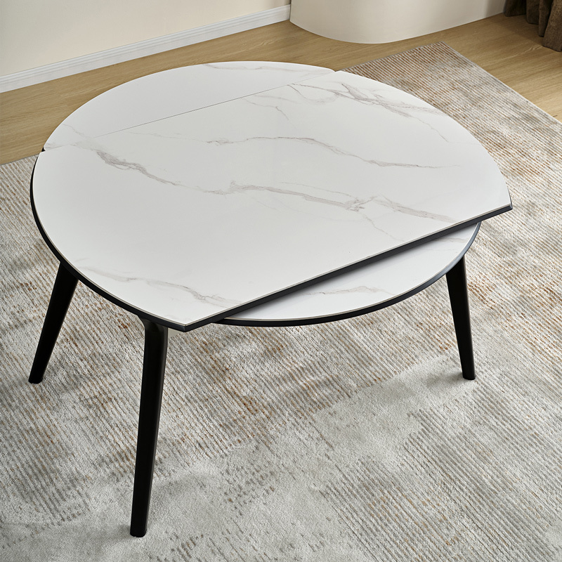 全友家居折叠式岩板餐桌功能方圆可变餐桌软包餐椅家具dg60001