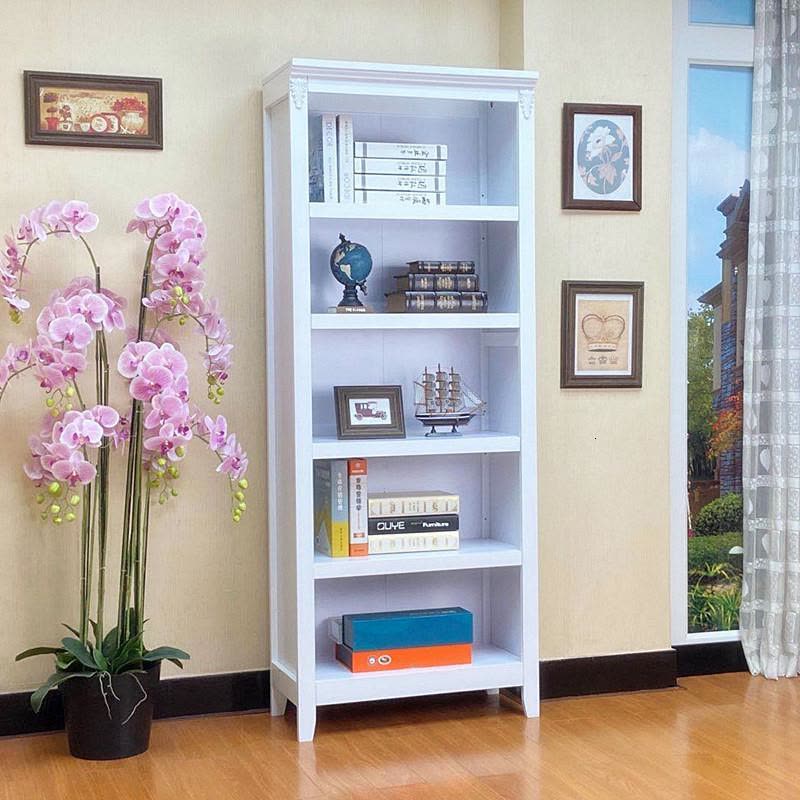 森美人美式书柜书架实木书橱儿童小书柜落地展示柜隔断储物柜收纳置物柜图片