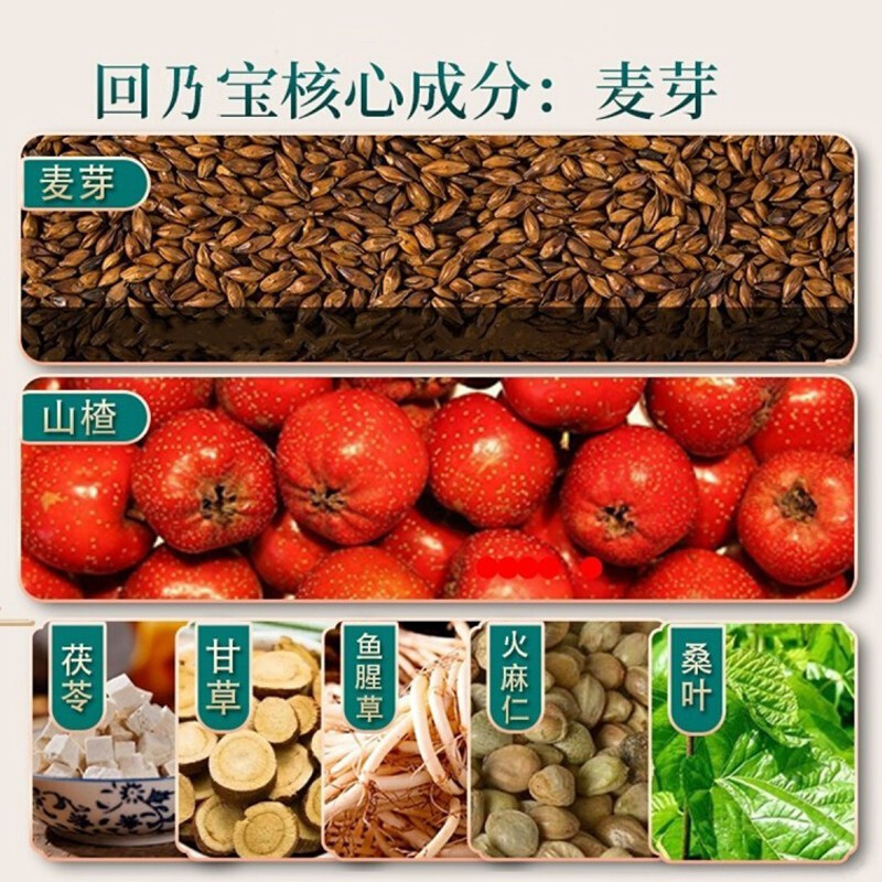 [2盒]同仁堂回乃宝山楂麦芽茯苓茶大麦茶炒麦芽山楂甘草茯苓火麻仁桑叶鱼腥草官方正品旗舰店