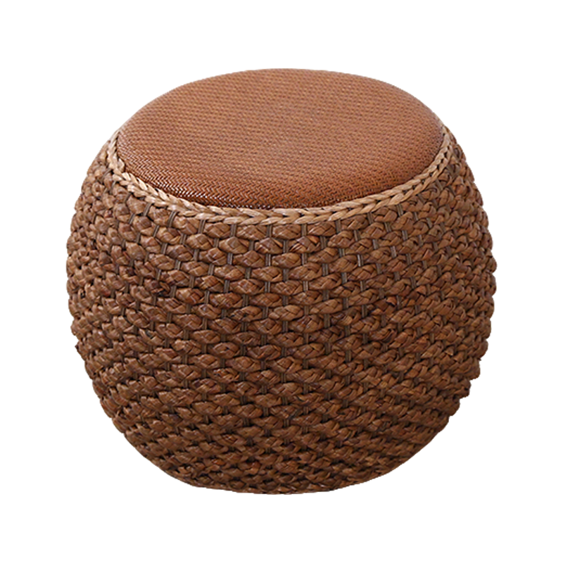 先围 藤编矮凳 深色40*32cm 个高清大图