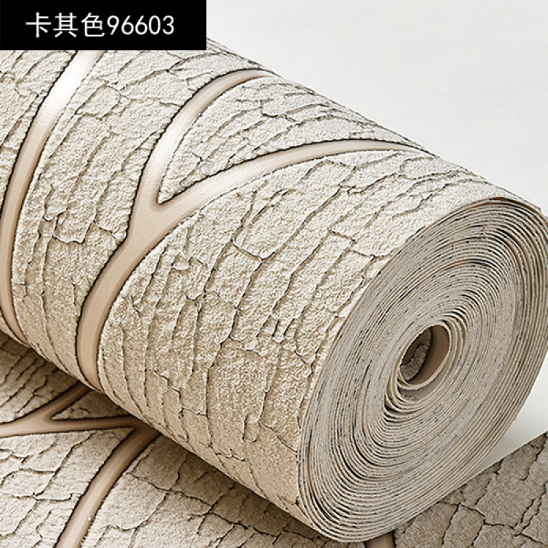 壹德壹墙纸/墙布 壁纸 现代简约3d浮雕鹿皮绒泡加厚无纺布 卧室客厅