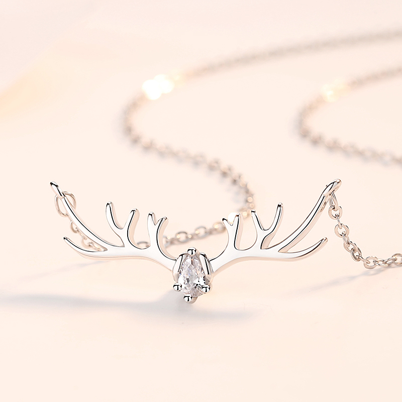 鑫铂尼 纯银一路有你银项链女士吊坠生日礼物纪念日闺蜜礼物送女友老婆珠宝首饰银饰平安夜圣诞节高清大图