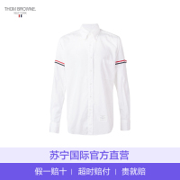 [直营]THOM BROWNE纯棉府绸双臂三色杠罗缎装饰男士长袖衬衫MWL150E