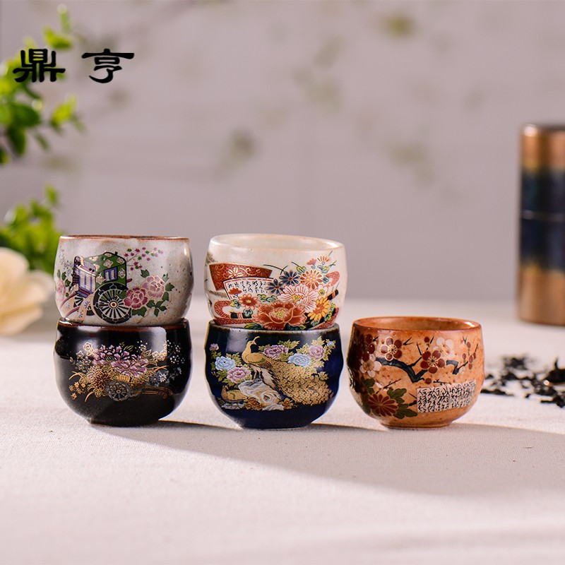 鼎亨日本进口粗陶瓷日式小喝白酒清烧酒杯具茶杯套装送礼盒包邮
