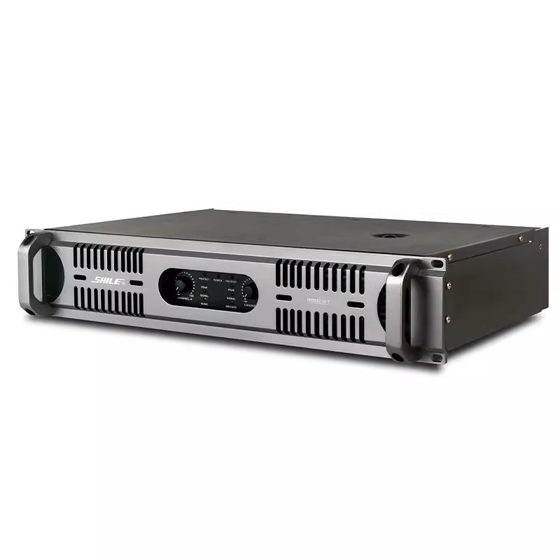 狮乐(SHILE)H-7专业纯后级功放 大功率650W*2定阻功放 舞台演出 会议报告厅功率放大器