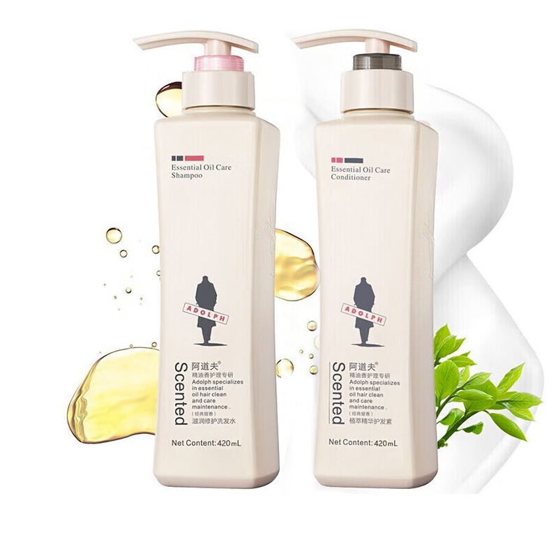 阿道夫(ADOLPH)精油香护理专研洗发水(滋润修护)420ml+精油香护理专研护发素(植萃精华)420ml