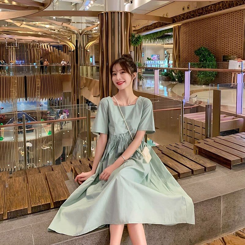 迪鲁奥(DILUAO)孕妇装夏装外出2021新款孕妇连衣裙中长款时尚潮妈孕妇套装夏季宽松透气孕妇裙子图片