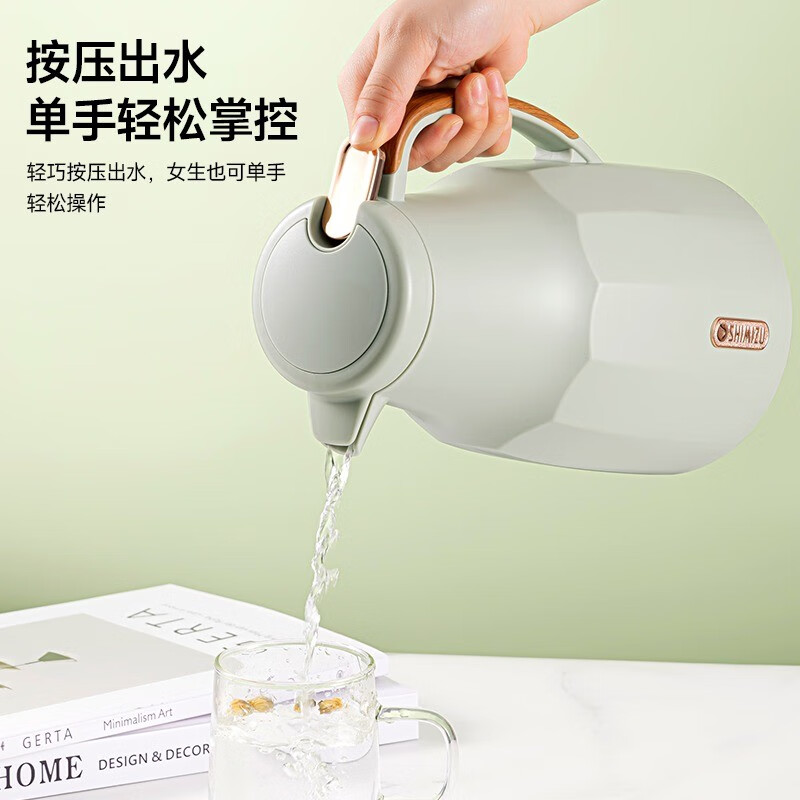 清水保温壶家用热水壶暖水壶大容量暖水瓶 1.5L 奶白色 SM-1212-150高清大图