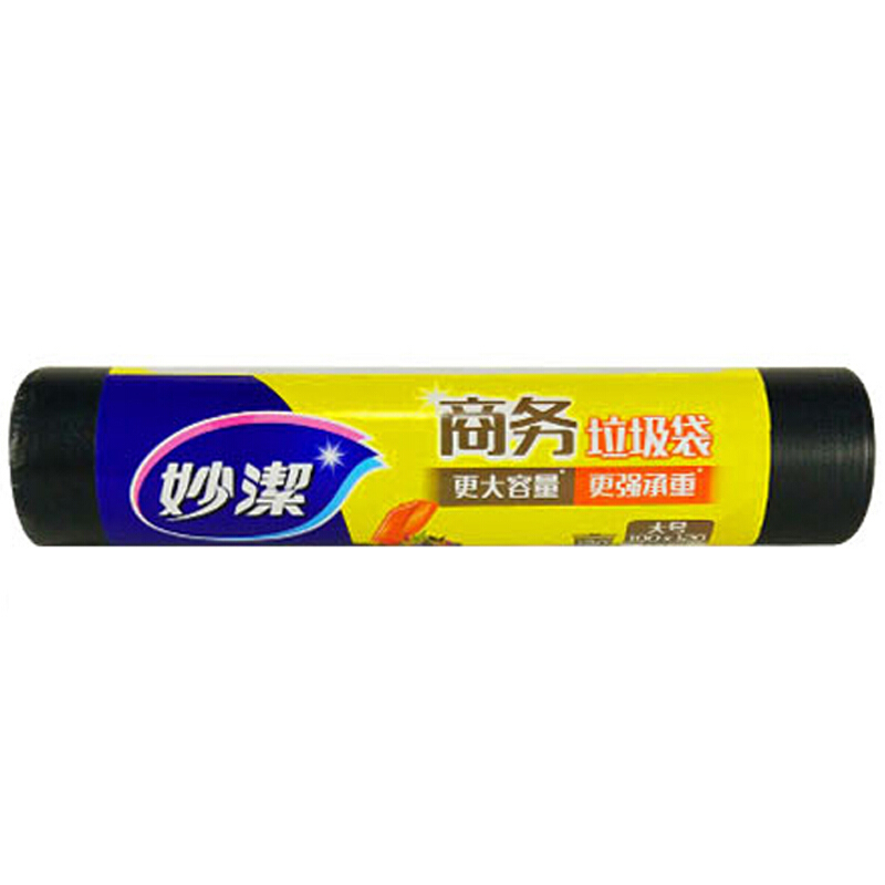 妙洁 中号加厚平口物业垃圾袋10只/卷 30卷/箱MBGRM-BZ