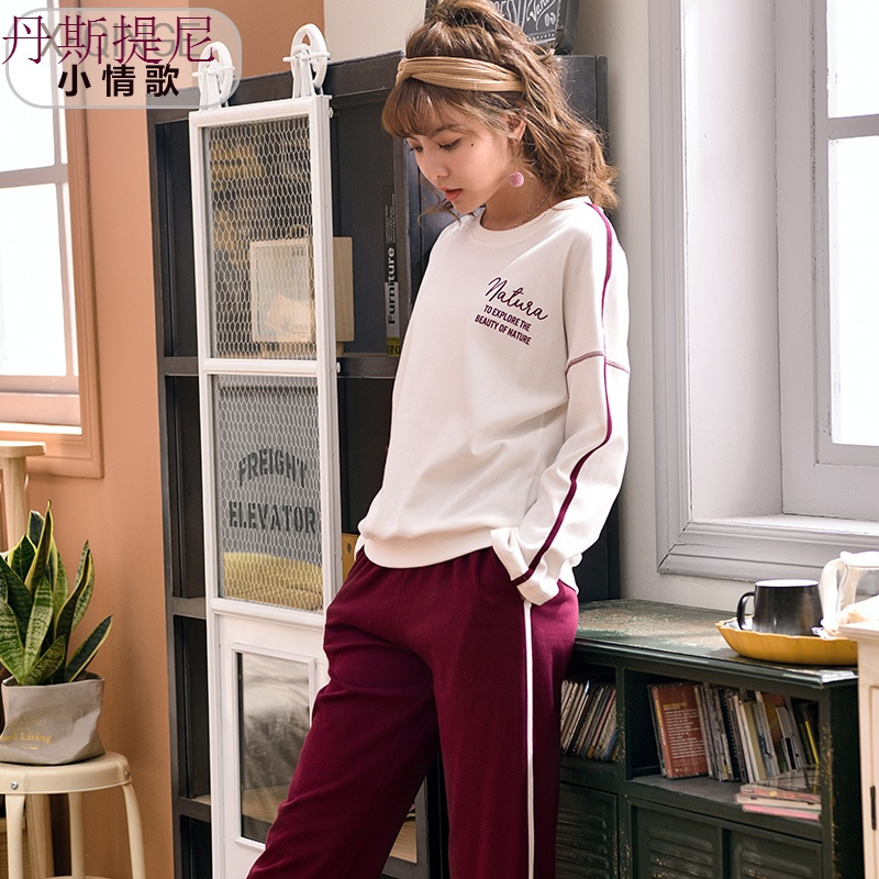 秋季纯棉女士睡衣卡通可爱大码长袖全棉春秋韩版开衫家居服套装