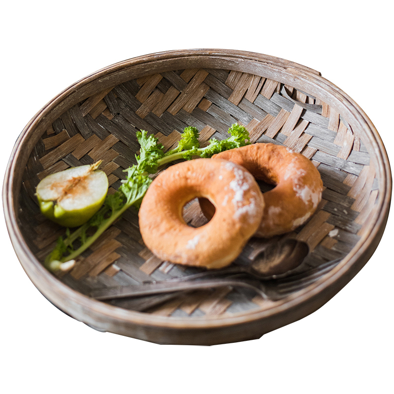 家柏饰(CORATED)竹编筐篮 笸萝手工艺术 收纳篮壁挂墙面装饰餐厅橱窗陈列高清大图
