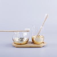 日式创意玻璃杯一家三口漱口杯家用卫生间洗漱杯牙缸水杯子情侣杯