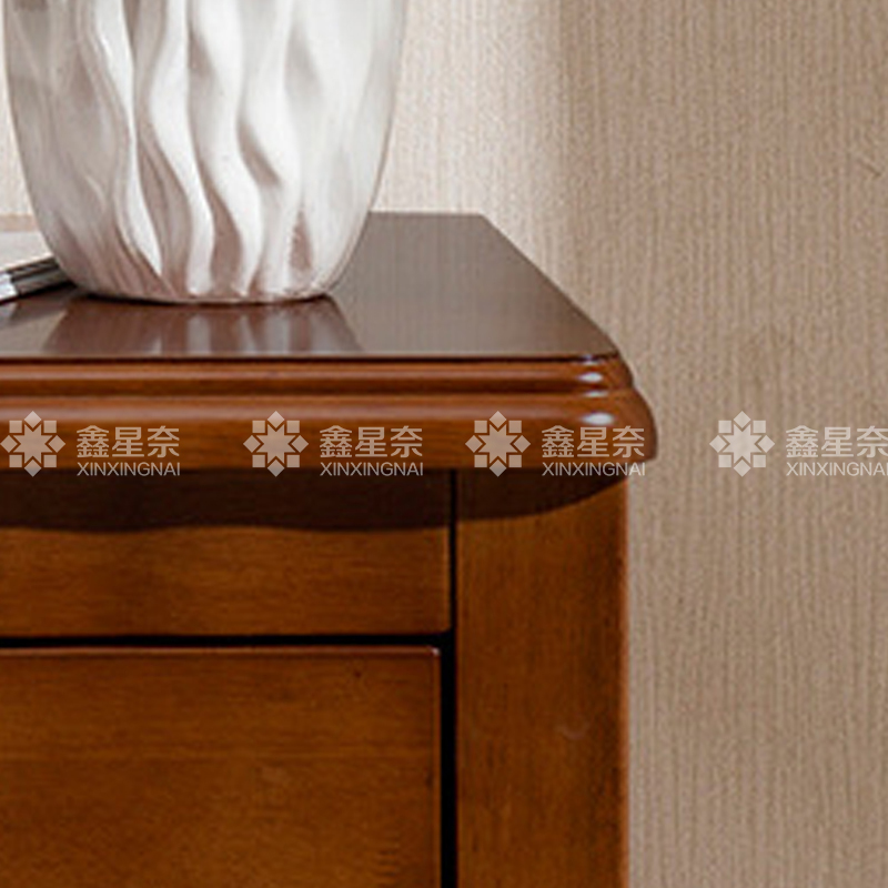 鑫星奈XXN4030706床头柜胡桃色床边收纳储物柜高清大图