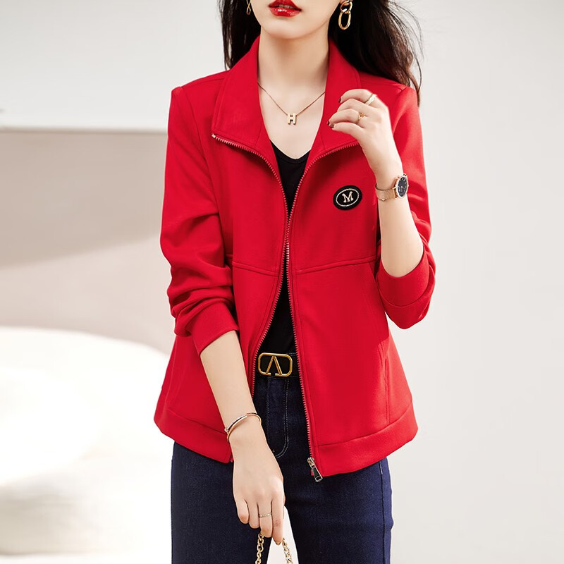 dafy品牌立领运动休闲外套女22年秋冬新款洋气时尚小个子短款开衫上衣