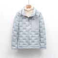 90绒新国标户外轻薄羽绒服女秋冬短款立领保暖上衣外套_282004 L 浅蓝色