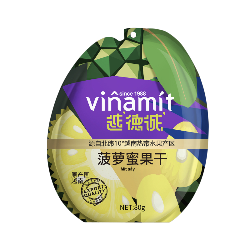 越南进口越德诚菠萝蜜果干80g Vinamit休闲特产网红零食蜜饯果脯