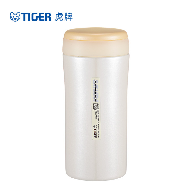 虎牌(tiger)真空保温杯 MMK-A35C 350ml 米色CG 不锈钢男女便携办公水杯无缝焊接杯子