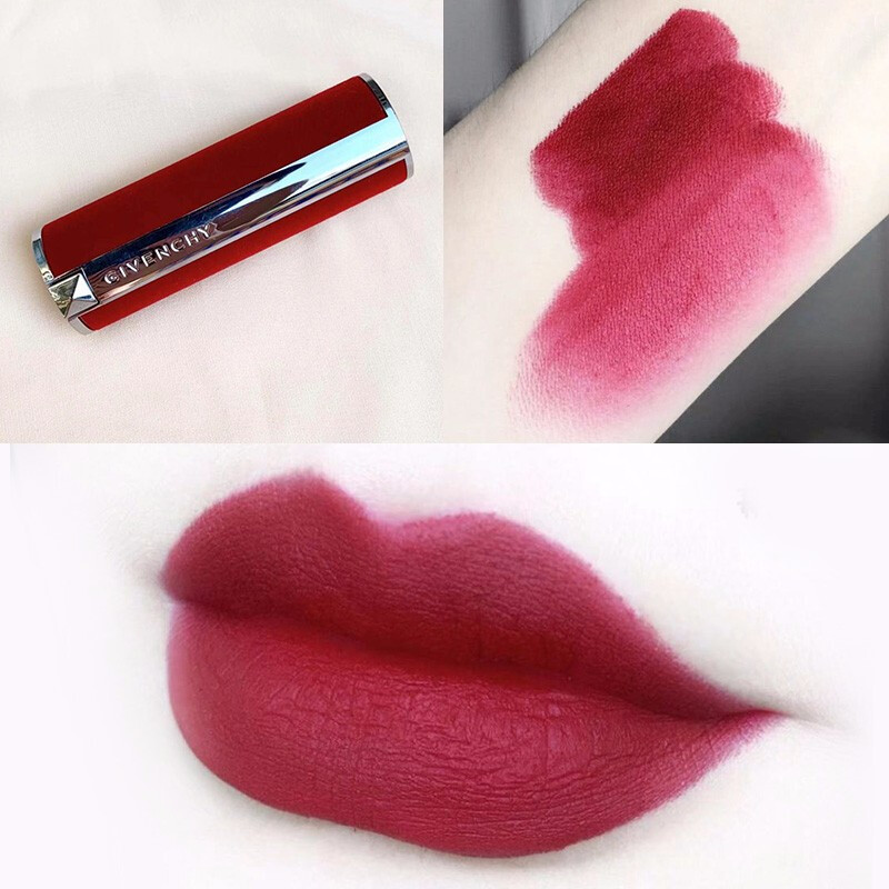 纪梵希givenchy口红唇膏小羊皮新款红管丝绒口红唇膏限量n37朱砂砖红
