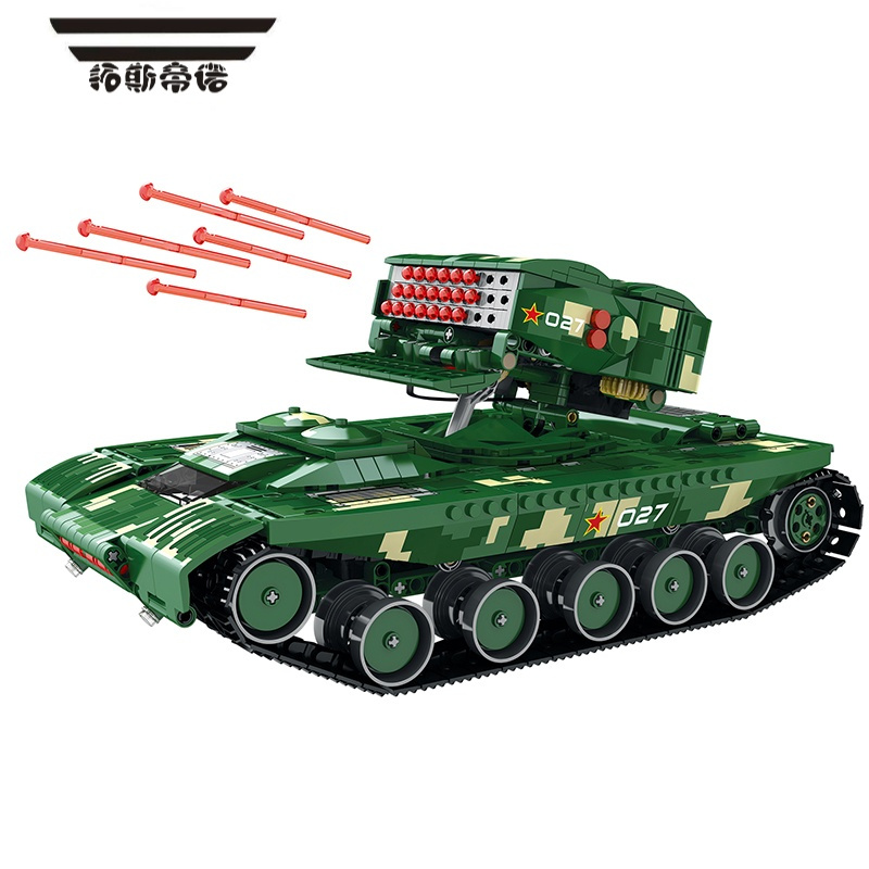 拓斯帝诺军事积木导弹车可发射坦克成人高难度大型遥控拼装玩具男孩子