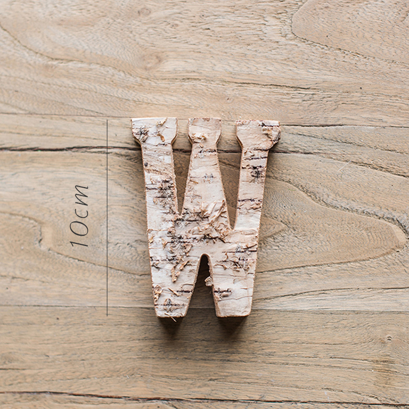 原木装饰字母 白桦木树皮摆件墙饰 道具DIY北欧ZAKKA 桦W_399