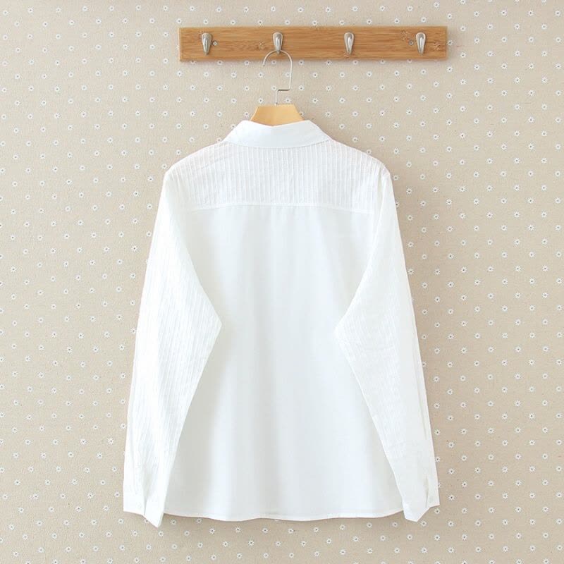 迪鲁奥(DILUAO)春秋孕妇装新款纯棉OL上衣上班衬衫宽松大码中长袖打底衫孕妇薄款职业装白衬衣夏图片