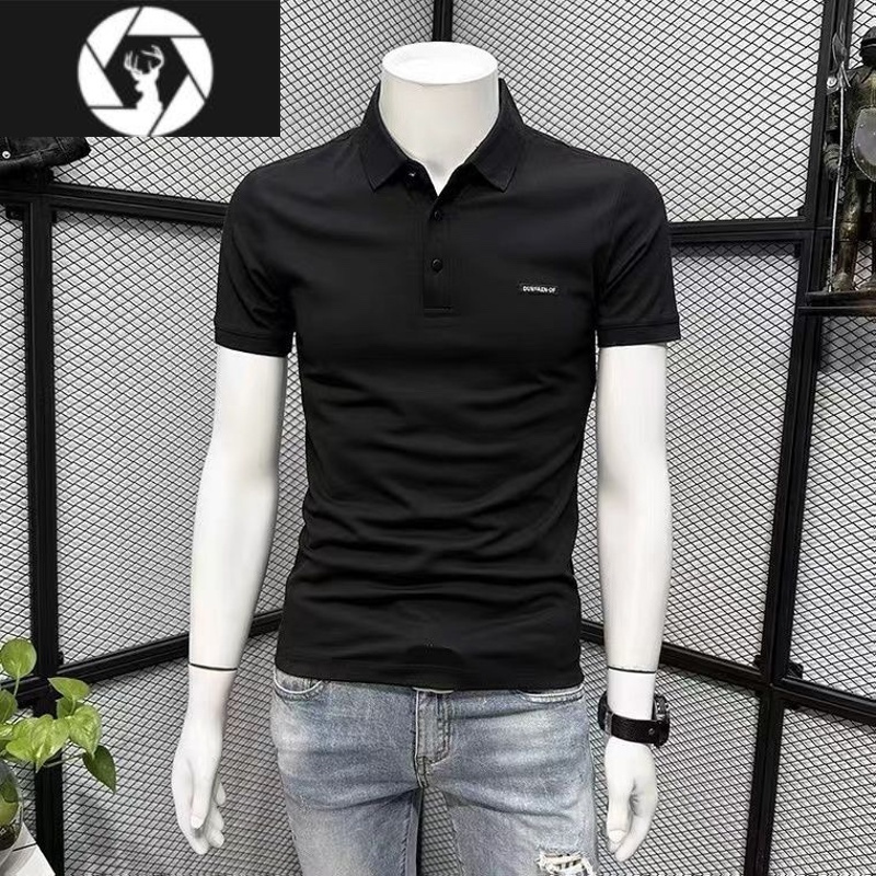 HongZun韩版休闲POLO衫男夏季潮牌2023新款修身高端青年翻领短袖t恤上衣