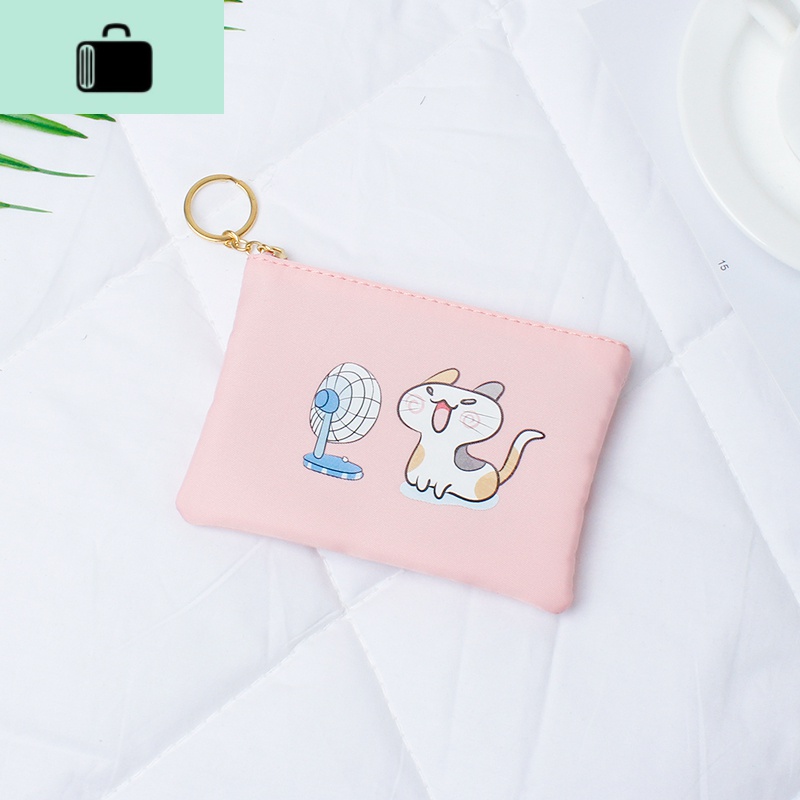 2020新款韩版可爱小白兔时尚硬币袋女小钱包零钱包女简约迷你短款NEW LAKE 粉色【吹风猫咪】
