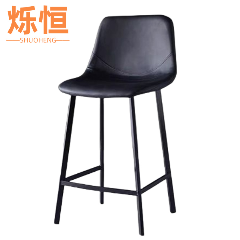 烁恒 休闲椅黑色65cm 把高清大图