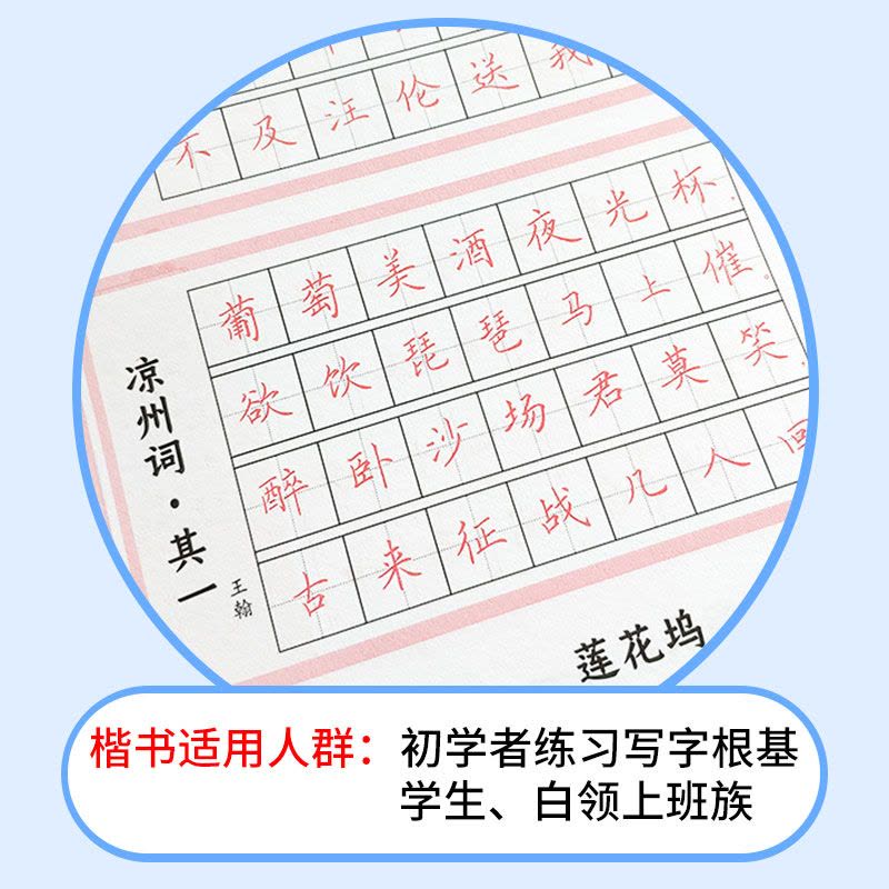 [正版]唐诗精选楷书字帖唐诗精选于佩安楷书 楷书入门基础训练教程初高中生练字钢笔字帖 唐诗临摹练字本笔画偏旁部首练图片