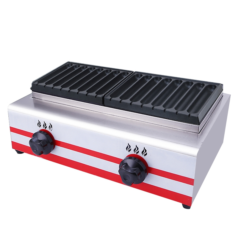 炉子黄金脆皮热狗机摆摊煎烤火腿肠的机器_16根燃气黄色折叠推车套餐