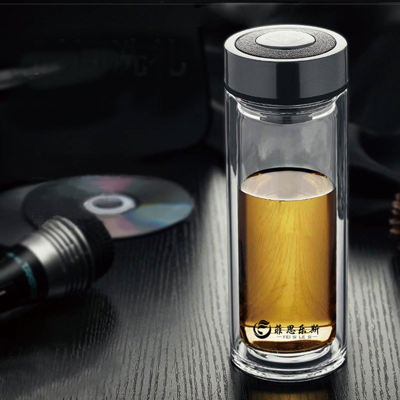 典雅双层水晶底玻璃杯