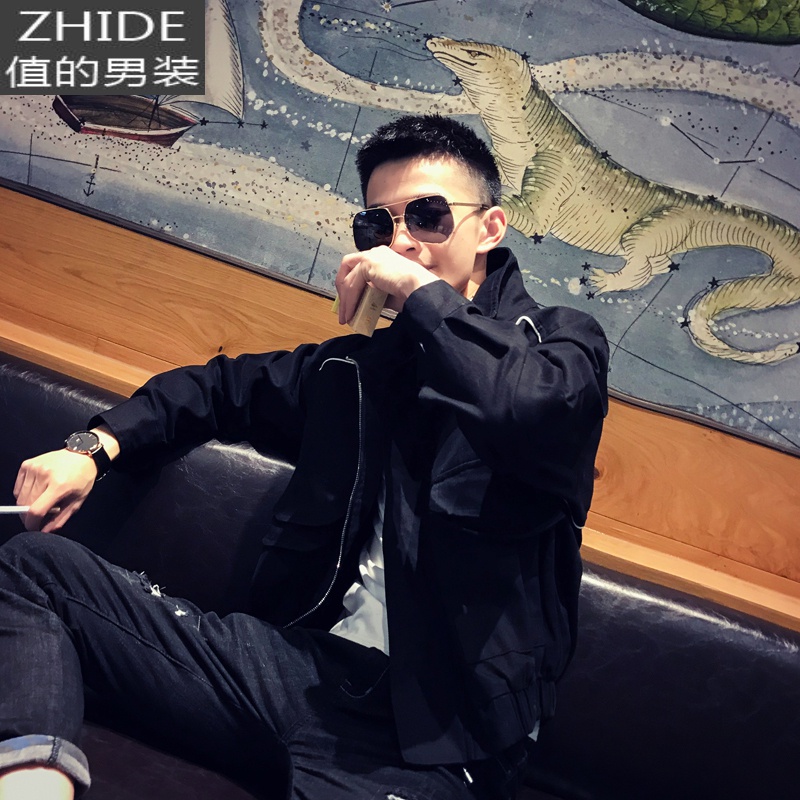 SUNTEK工装外套男冬韩版潮流春秋季痞帅男装夹克潮牌休闲百搭机能风衣服风衣高清大图