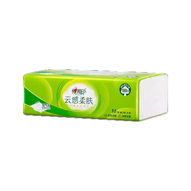 心相印 云感78抽三层立体压花塑装纸面巾*6提 DT18078(12包装)高清大图