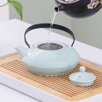 海亚森 TK-3113 森禧集陶瓷茶器一壶四杯带茶盘(内含茶夹茶巾)亚朵款(计价单位:套)青色