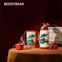 杯具熊 beddybear 母婴幼儿童 316不锈钢大容量三盖保温壶便携式背带宝宝水杯直饮吸管多用杯 生肖款-三盖蛇