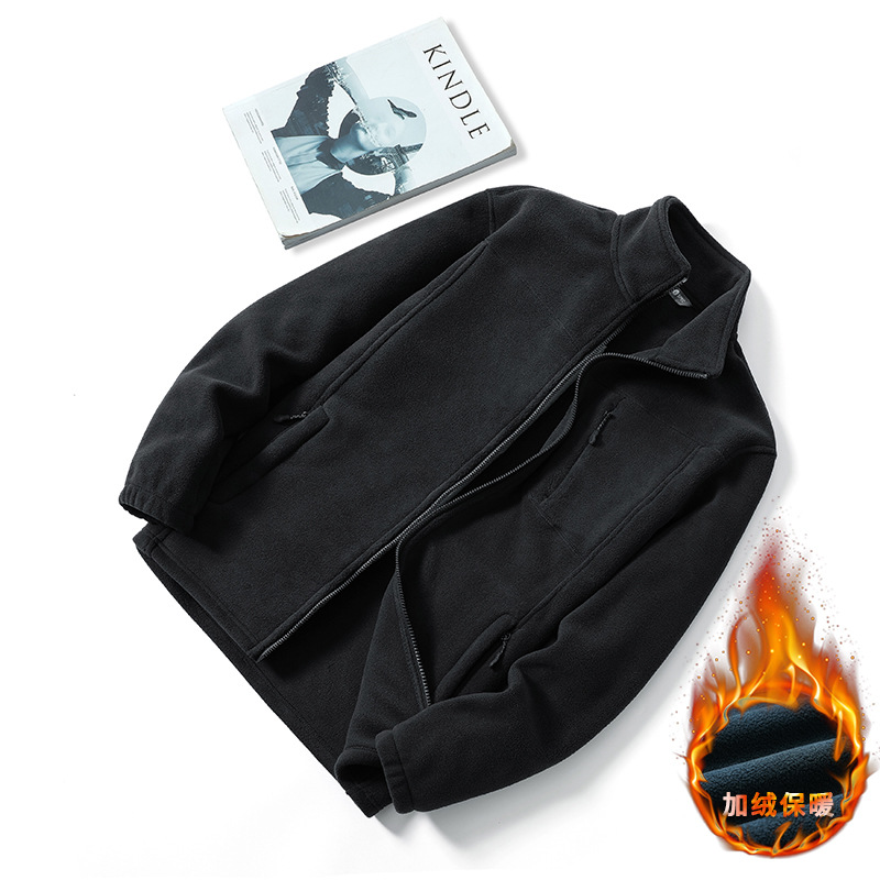 健卡侬 外套抓绒 J196 男碳黑 4XL