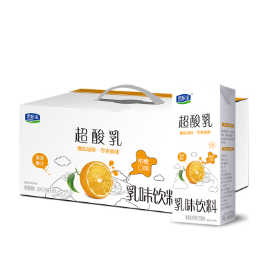 君乐宝(JUNLEBAO) 超酸乳甜橙味乳味饮料 250ml*12盒 礼盒装(水果风味奶)甜橙口味