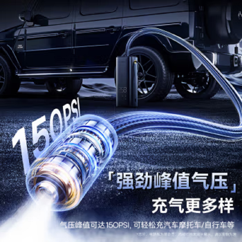 倍思(Baseus)车载充气泵汽车轮胎充气宝有线双缸迷你便携车用大功率打气泵24缸