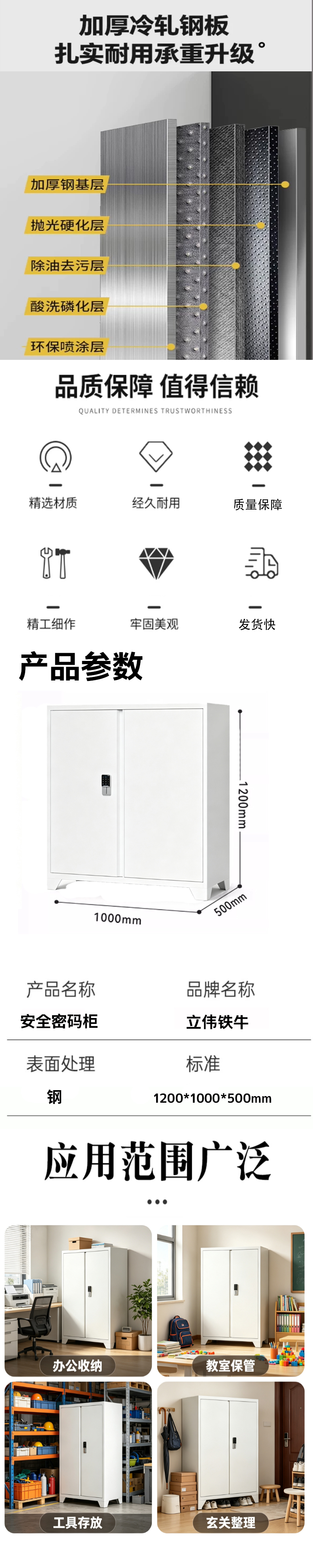 立伟铁牛安全密码柜1200*1000*500mm/个高清大图