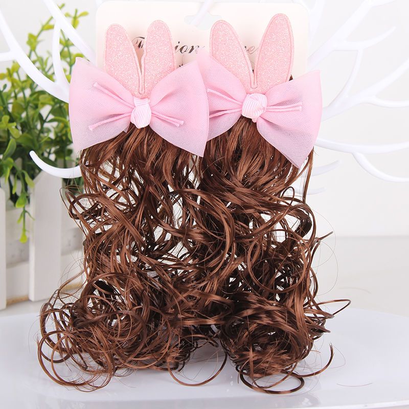新款儿童假发女头花蝴蝶结发卡儿童夹子小女孩发饰女童发夹头饰兔耳朵