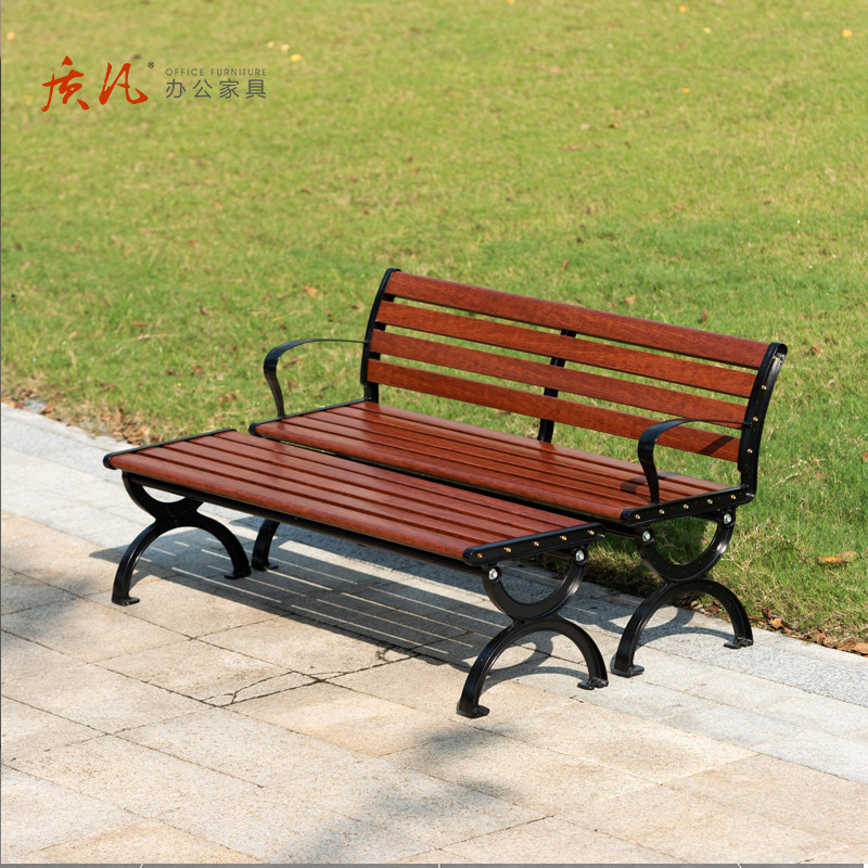 苏宁 质凡 公园椅户外长椅子铸铝椅脚+锌合金椅条180*60*77cm高清大图