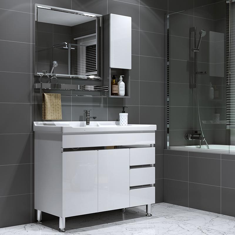 不锈钢浴室柜ciaa落地式卫生间洗手盆洗漱台洗脸盆柜组合一体陶瓷卫浴