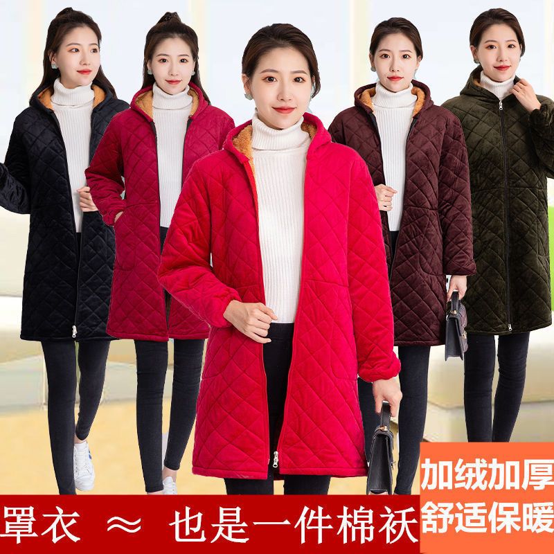 福袋随机发 180[建议120-140] 冬季加绒加厚中长款防寒保暖罩衣围裙防污厨房罩衣女外穿工作棉服
